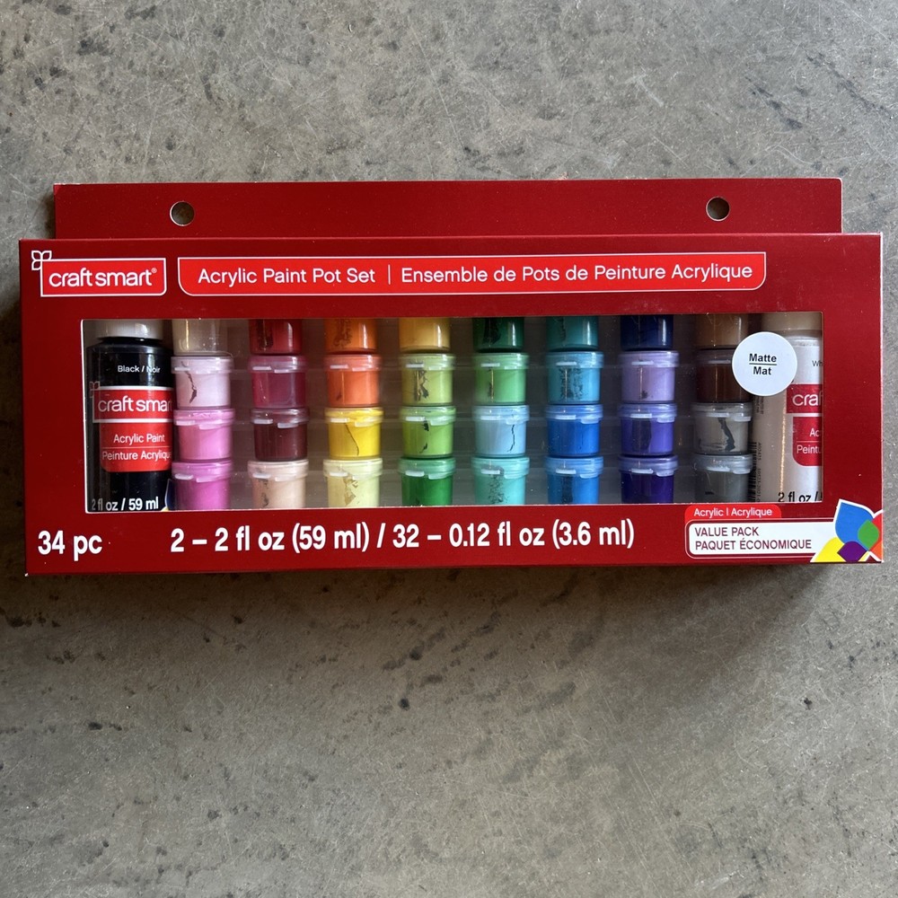 Craft Smart Acrylic Paint Set Matte/Mat 34pc