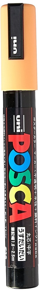 uni Posca Water-Based Pigment Marker, Medium Round Tip, Light Orange, PC5M.54