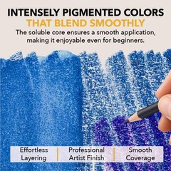 Castle Art Supplies 72 Watercolor Pencils Set | Vibrant Pigments for Blending, D