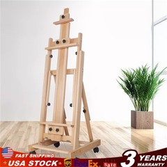 86.61″ Wood Studio Artist Easel Painting Art Easel Standing H-Frame Adjustable..
