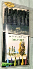 NOS Faber Castell set of 6 PITT brush tip artist pens, Landscape – 16 71 05