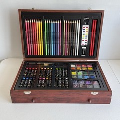 142-Piece Deluxe Wooden Art Set for Drawing and Painting Crafts, Great Condition