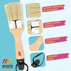 Chalk Wax Paint Brush 4PCs Set Including 3 Small for Furniture