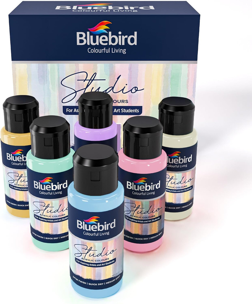 Studio Acrylic Paints, Pastel Colors, 6-Pack 3.4 Fl Oz Each, Basic Acrylic Paint