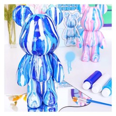 DIY Creative Blank Painting Fluid Bear Figure, Multicolor Mix Design for Home…