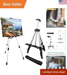 Art Easel Stand for Painting and Sign – Aluminum 66 Inch Metal Tripod Adjusta…
