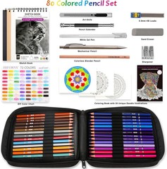 80 Colored Pencils Set for Adults Coloring 72 Colors Coloring Pencils