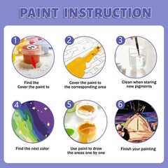 Framed Paint by Numbers Kit for Adults Beginner & Kids Ages 8-12, Aurora Landsca