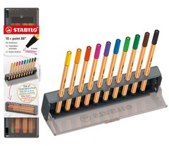 STABILO point 88 – Fineliner – Click Set da 10 – Colori assortiti