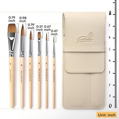 Kolinsky Sable Watercolor Paint Brushes Professional Pointed Round Oval 6 PCS