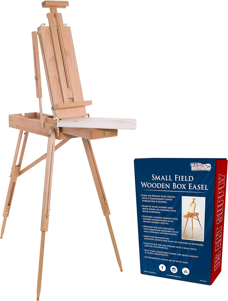 Coronado Small Wooden French Style Field & Studio Sketchbox Easel – Art Easel fo