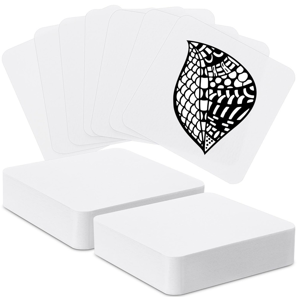 50 PCS 4.5×4.5 Inch White Square Paper Artist Tiles Zen Drawing Supplies NEW