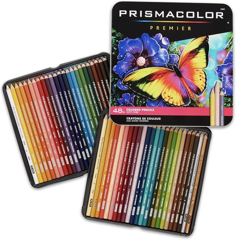 Premier Soft Core 48 Colored Pencils – Smooth Color Laydown for Professionals