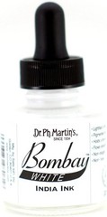 Dr. Ph. Martin’s Bombay India Ink (8BY) Bottle, 1.0 oz, White, 1 Bottle