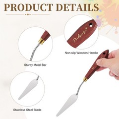 Palette Knife Painting, 9.1″ Stainless Steel Spatula, Mahogany Finish(Diamond)