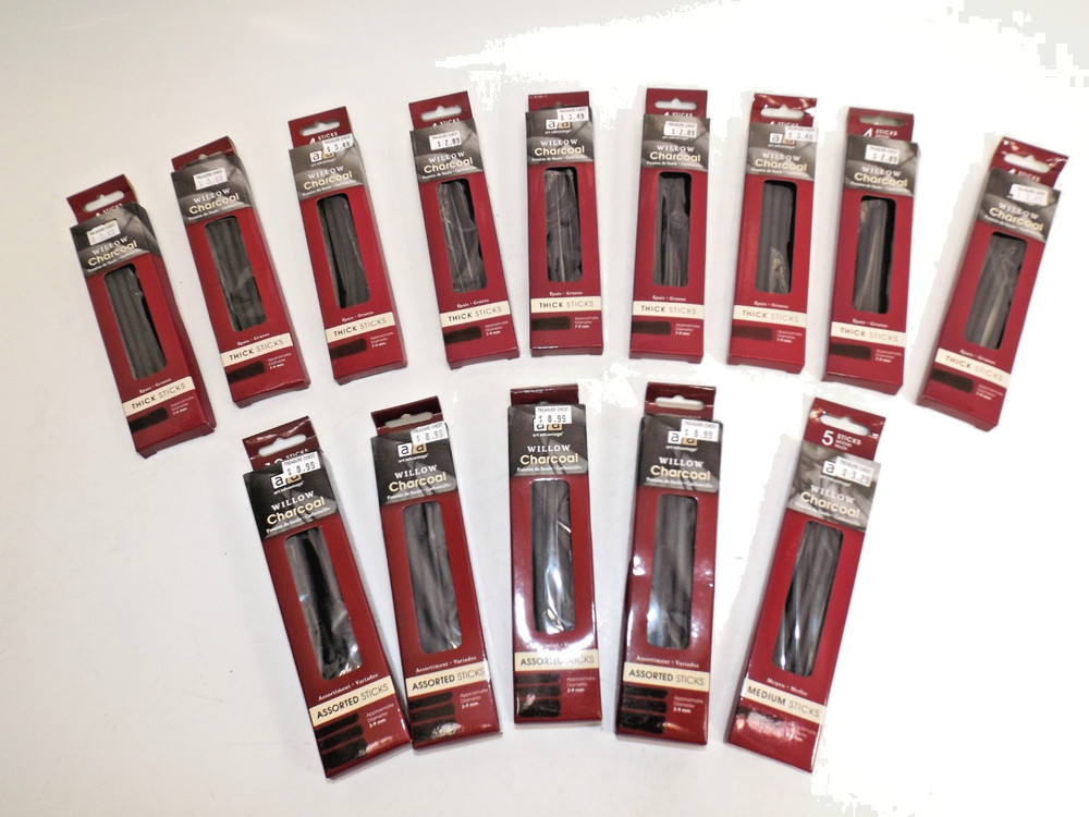 Art Advantage Willow Charcoal – 9ea Thick sticks – 4es Assorted sticks – 1ea Med