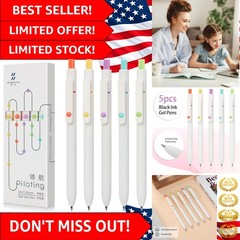 5-Pack 0.5mm Quick-Dry Gel Pens with Ergonomic Grip – Smooth Writing Experience