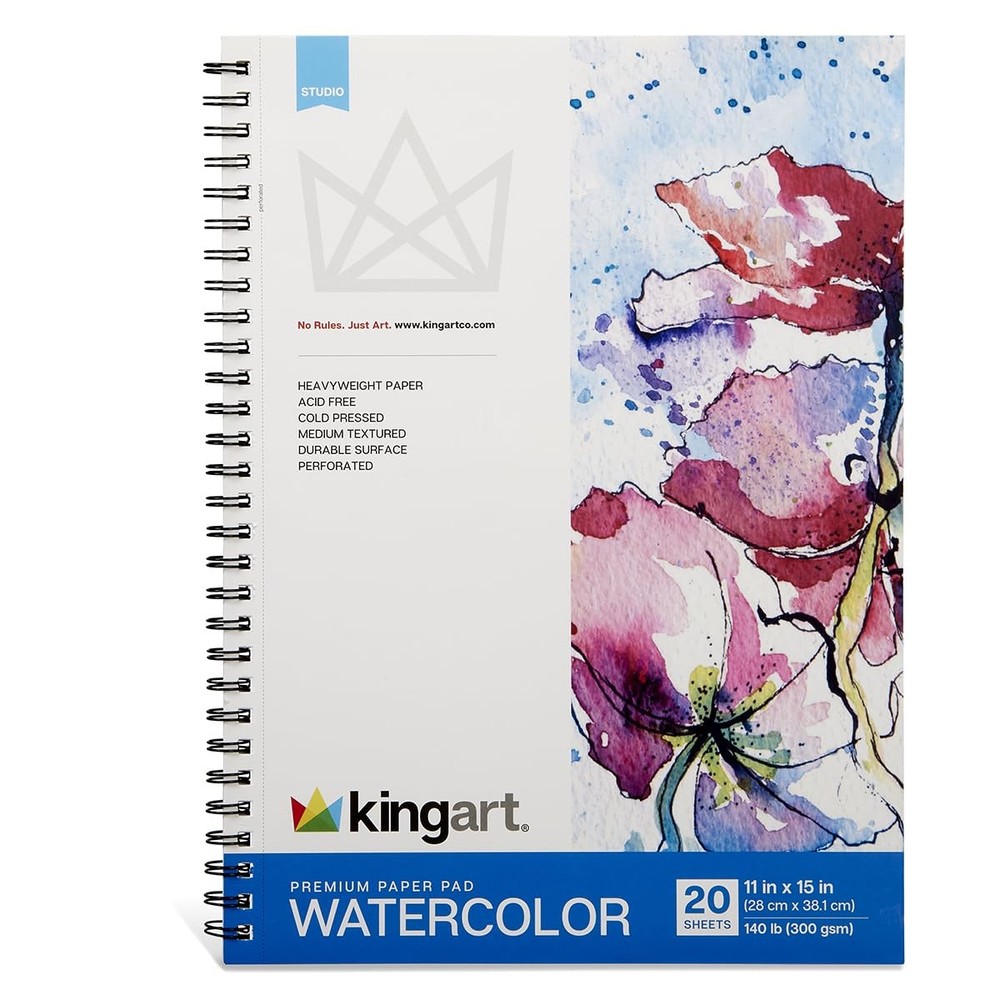 Cold-Pressed Watercolor Paper Pad 11×15 Inch 20 Sheets Acid-Free Heavyweight