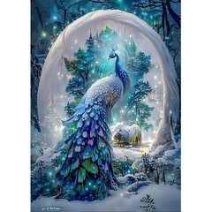 Peacock Diamond Painting Kits for Adults, Peacock Diamond Painting DIY 5D Full