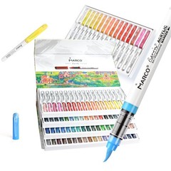 MARCO Renoir Direct Ink Acrylic Markers, 72-Color Set, Soft Nib, Smart Ink Contr