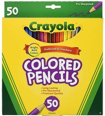 *1-Pack* Crayola 50 Pre-Sharpened Nontoxic Bright Bold Colored Pencils 68-4050