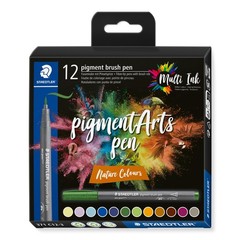 STAEDTLER Pigment Arts Brush Pen, Nature Colours, Pack of Office Product