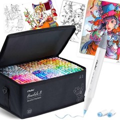 Ohuhu 320 Color Art Marker Set Alcohol-Based Fine & Brush Tips Honolulu B New
