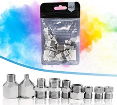 9PCS Airbrush Adapter Kit for Compressor Hose Spray Gun G1/8 G1/4 M5 Connectors