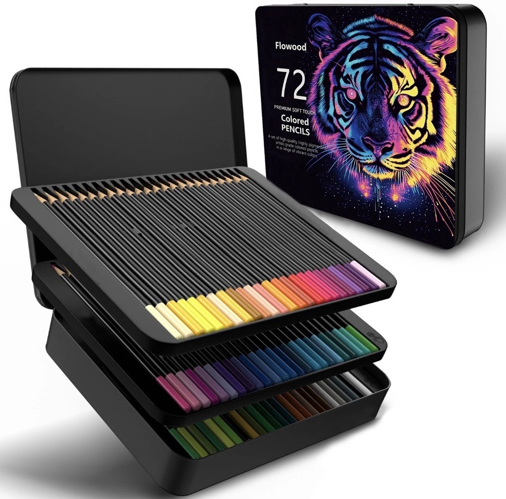 Flowood 72 Colored Pencils, Artist Colored Pencils Set for Adult Coloring Books