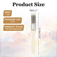 2 Pcs 1″ Flat Head Glaze Brush Set for Pottery