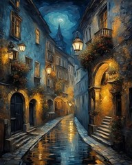 Paint by Numbers Kit for Adults Beginner, Beautiful Night Oil Painting Kit Adult