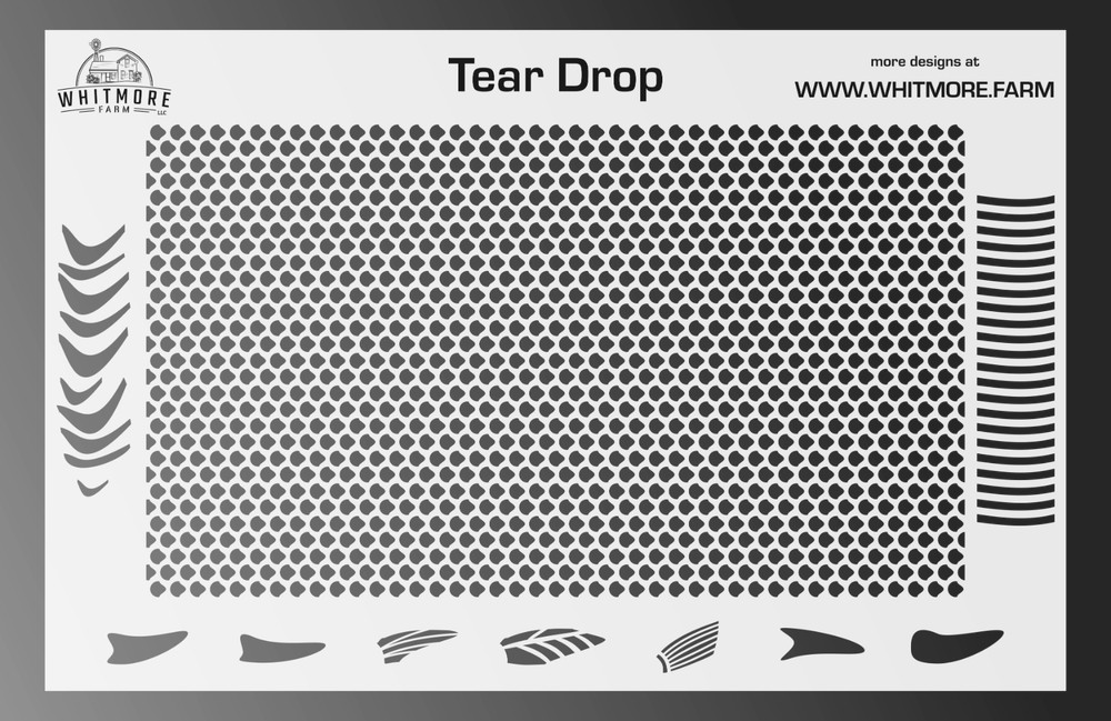 Full Tear Drop Airbrush Spray Paint Fishing Lure Stencil – Mylar Reusable
