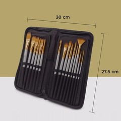 MyArtscape Paint Brushes – 15 Pc Art Brush Set for Watercolor, Acrylic, Oil &…