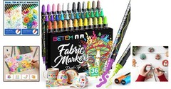 Water-Based Acrylic Paint Pens 36 Color Dual Tip Set for Art Projects
