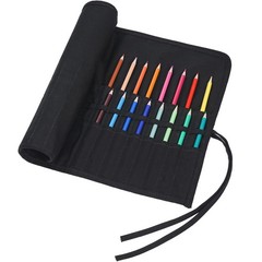 Black Paint Brush Holder Roll Up Case Storage Artist Acrylic Oil 30 Slots