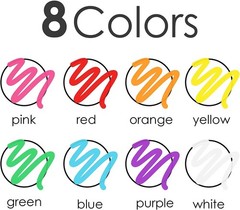 Timart Extra Fine Tip Chalk 1 Count (Pack of 8), Multicolor 1mm
