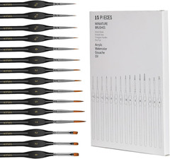 Miniature Paint Brushes, 15PCS Model Brushes Detail Paint Brush Set, Fine Detail
