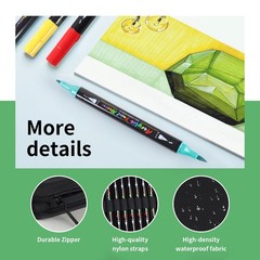 Acrylic Paint Pens 68 Colours Dual Tip 1mm Fine & 0.5-5mm Brush – For Rock