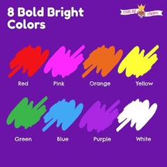 8 Count (Pack of 1), Red, Pink, Orange, Yellow, Green, Blue, Purple, White