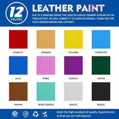 Acrylic Leather Paint for Shoe Painting- 12 Colors Leather Paint for Bag & Wa…