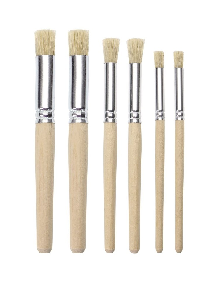 Plantilla de estarcido de madera con cerdas de madera natural