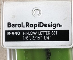 Berol RapiDesign R-940 Hi-Low Letter Set 1/8, 3/16, 1/4 in