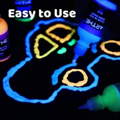Glow in the Dark Paint, Glow Paint Set of 12 Bright Colors 30Ml/1Oz, Long Lastin