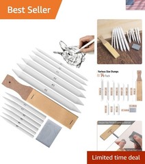 14-Pack Art Blending Stumps Set with Eraser & Sharpener for Artists