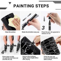3Pcs Silver Liquid Mirror Chrome Markers Permanent Reflective Metallic Paint Pen