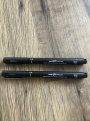 UNI-BALL Uni-Pin 0.6mm BLACK FINE LINE Drawing Pen NO: PIN 06-200 (PKT 2 PENS)