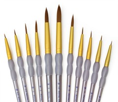 Royal Crafters Choice Brown Taklon Artist- Brush Sets (Filbert,Round,Shader etc)