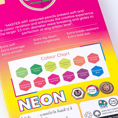Neon Colored Pencils 12 Fluorescent Colors Set for Kids and Adults Coloring