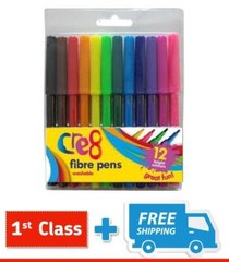 Fibre Pens, 12 Colours