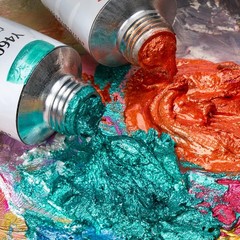 Metallic Oil Paint Set,9 Colors*60ml Large Tubes, Professional Oil Based Pain…